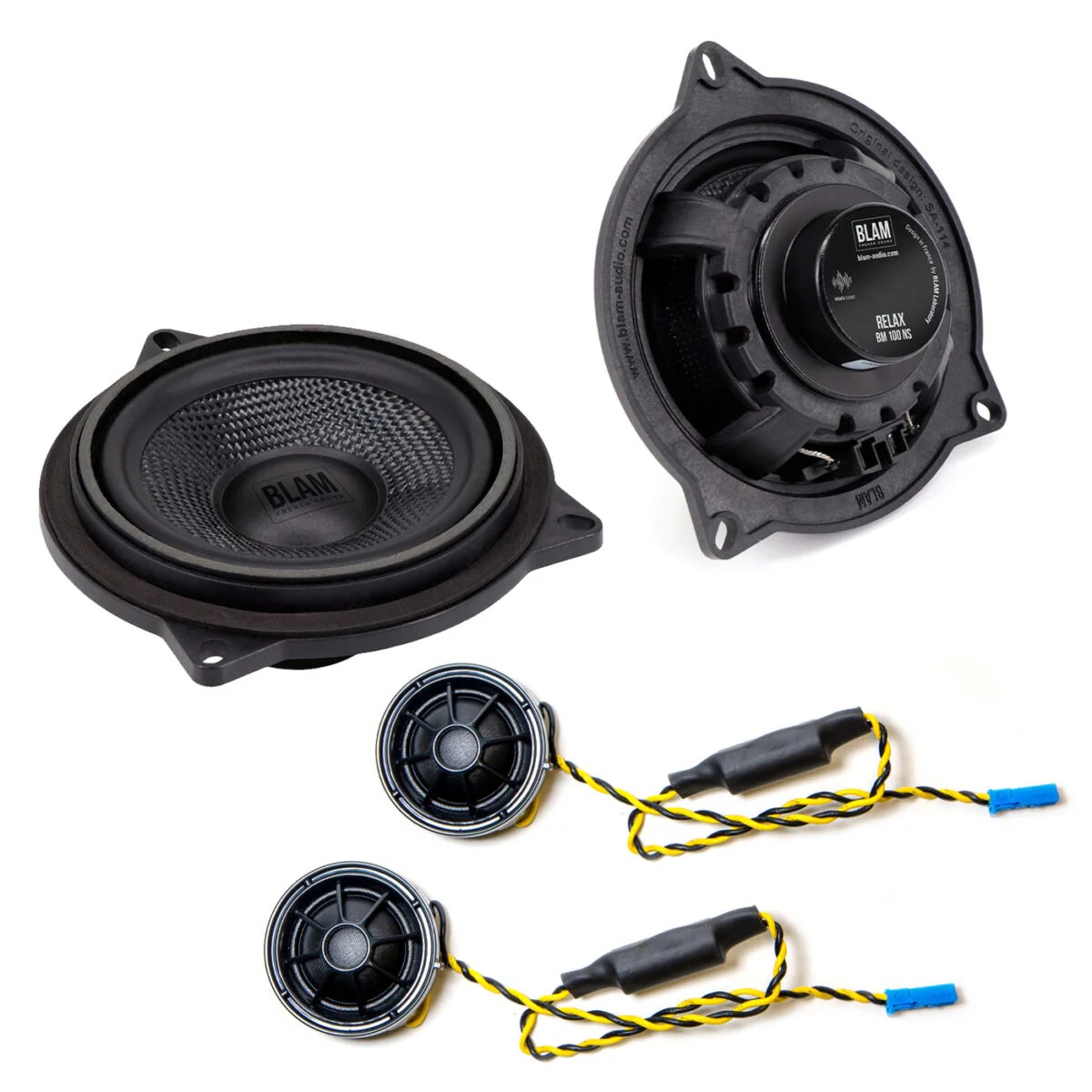 BLAM | BM100NS | 2-х полос.комп. акус. для а/м BMW ,4" (10см), 50/100Вт, 80Гц-30кГц, 2Ом, 90,3 дБ | 1