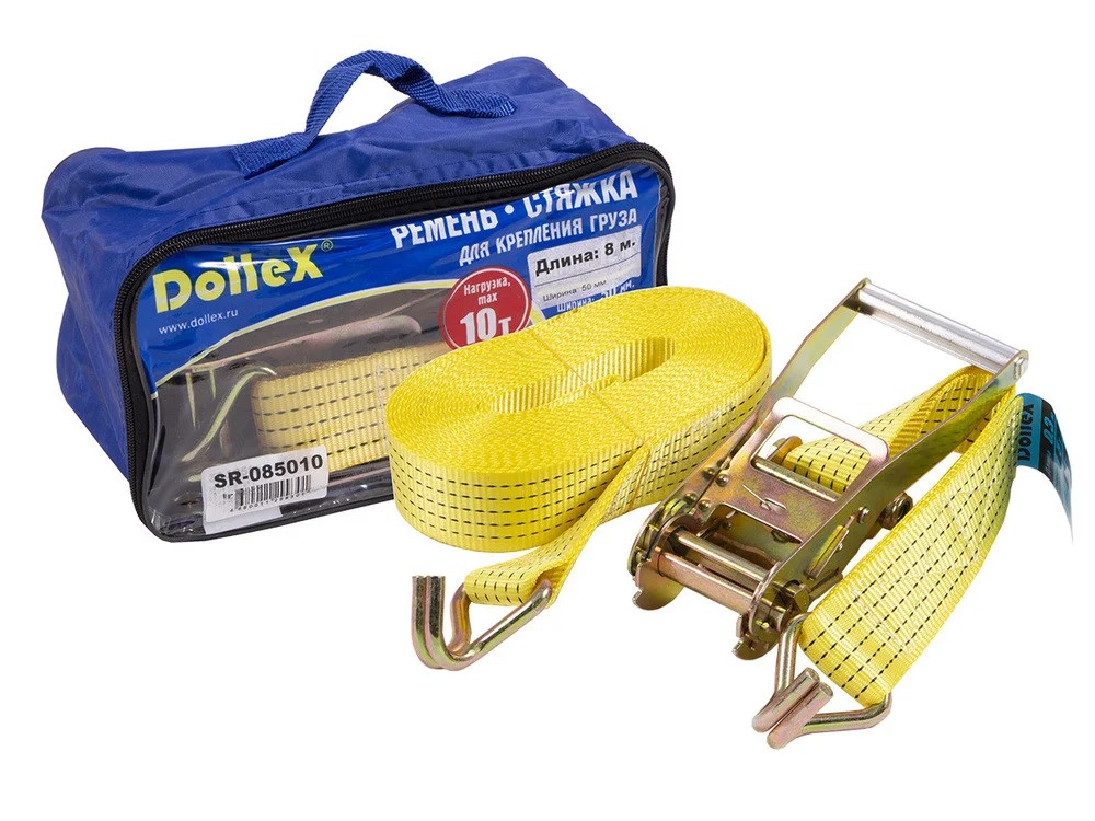 DolleX | SR-085010 | Стяжка ремень для крепления груза (8 м х 50 мм), 10 т (лента  + механизм) | превью 1