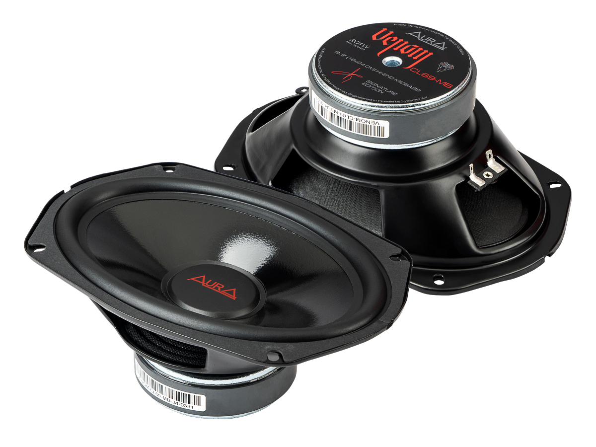 AurA | VENOM-CL69-MB | 6x9" (16x24cm), МИДБАС (ПАРА), 101/201w, 40Hz - 10kHz, 89db, сетки | 1