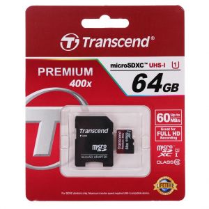 Transcend | MicroSD 64Gb (SD adapter ) | Карта памяти MicroSD 64Gb, Class 10 UHS-I| превью 3